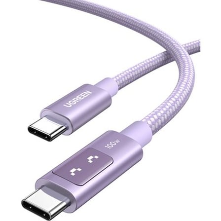 Ugreen Uno Usb-C 100W 5A Qc Pd Örgülü Hızlı Şarj Kablosu, 1 Metre, Mor,