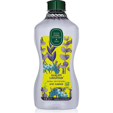 Vegan formüllü zeytinyağlı sıvı sabun, 1,5 lt, doğal içeriklerle