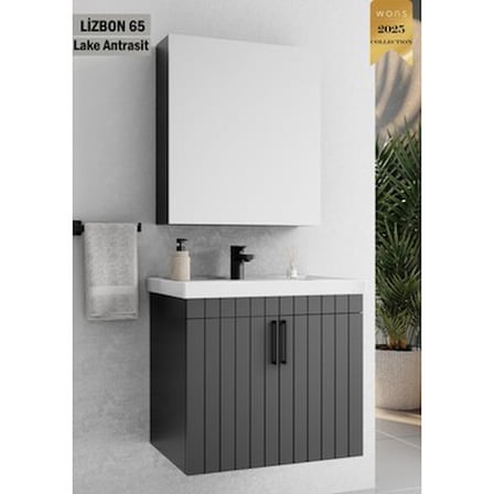 65 cm Lake Antrasit Renkli Banyo Ürünü