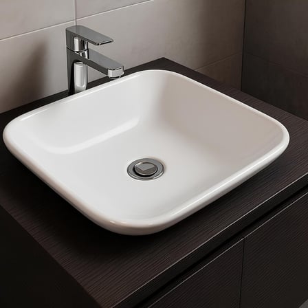 Deliksiz Taşma Özellikli 43 cm Lavabo Batarya