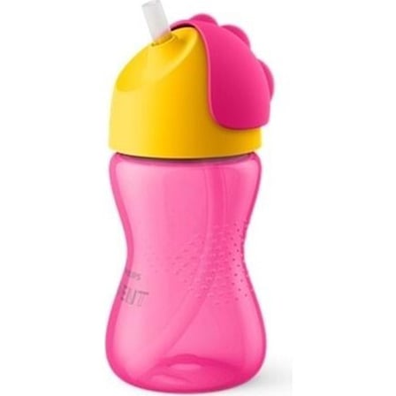 Pipetli Bardak, 300 ml Kapasiteli, Pembe-Sarı Renk Seçeneği