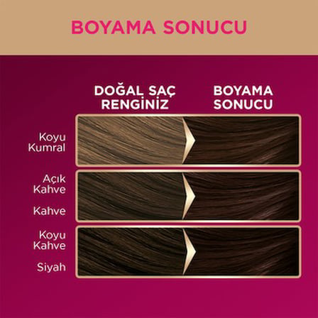 Kalıcı Çikolata Kahve Saç Rengi Saç Boyası, 3-65 Numaralı