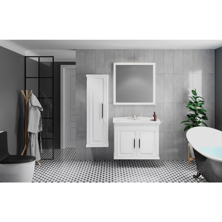 Denko Albatros 80 cm Beyaz Kapaklı Banyo