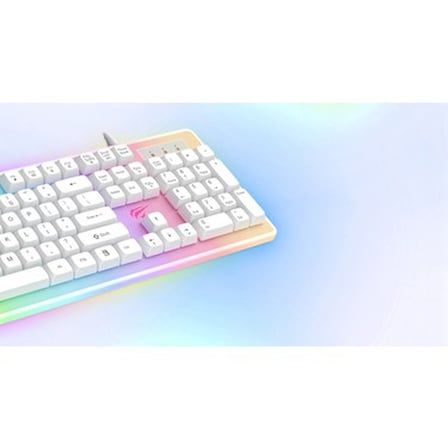 Havit Gamenote KB876L Beyaz Oyuncu Klavyesi Kablolu Standart Tuş Formu Oyun İçin RGB