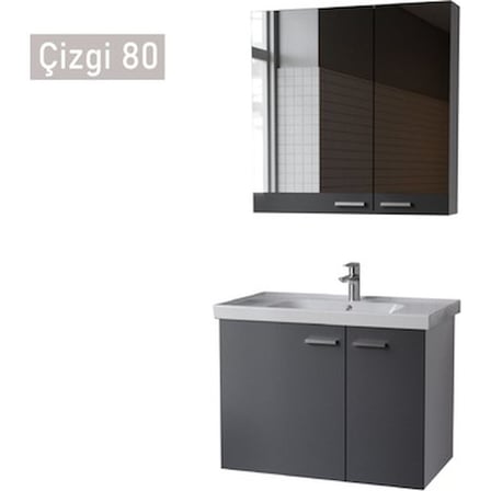 Antrasit Gri Banyo 80 cm Modern Tasarım ile Şık Kullanım