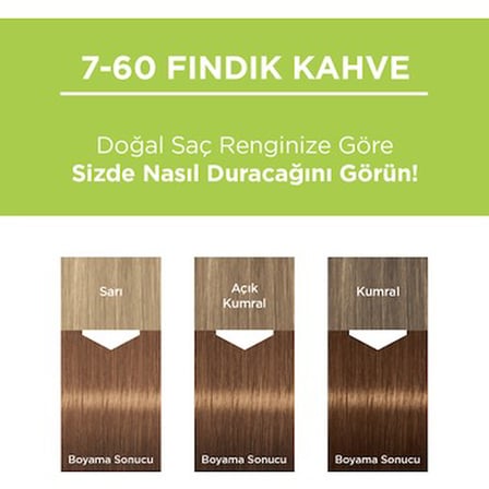 Kalıcı Doğal Renkler 7-60 Fındık Kahve Saç Boyası, Goji Berry Özlü