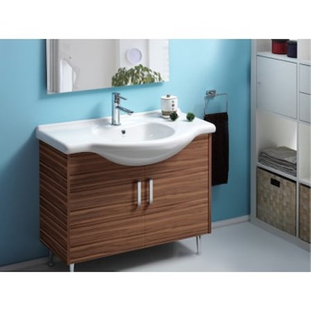 55 cm Etajerli Turkuaz Seramik Lavabo
