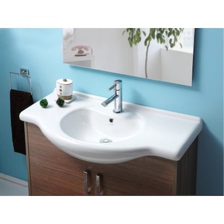55 cm Etajerli Turkuaz Seramik Lavabo