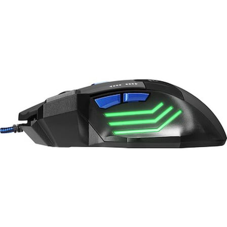 7200DPI Makrolu Oyuncu Mouse, Siyah/Gümüş Tasarım