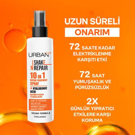 200 ml Durulanmayan Saç Bakım Spreyi, 10-Fonksiyonlu Onarıcı