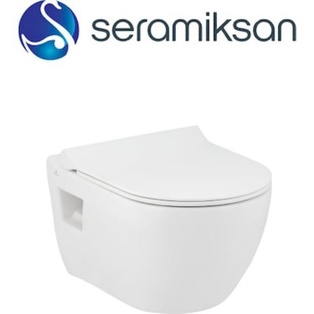 Seramiksan Ocean Beyaz Kanalsız Asma Klozet A031181H, Nkp Yavaş Kapak, Creavit Terra Gömme