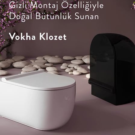 Mat Siyah Asma Klozet, Kanalsız ve Şık Tasarım