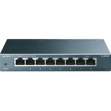 8 Port 10-100-1000 Mbps Switch, Çelik Gövde ile Dayanıklı Tasarım