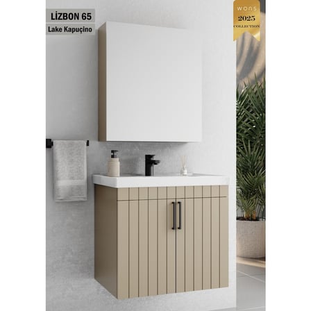 Lake Kapuçino 65 cm Banyo Dolabı ile Estetik
