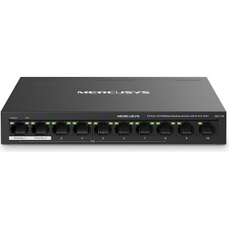 10-Port 10/100Mbps Masaüstü Switch, Hızlı Veri İletimi