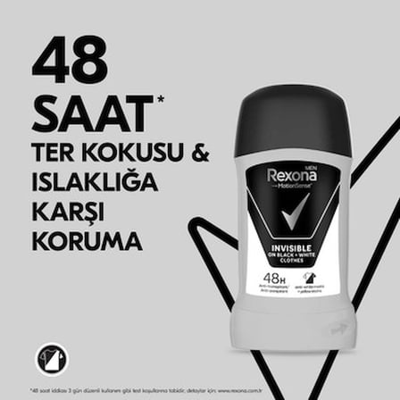 Erkek Stick Deodorant 50 ml Siyah ve Beyaz Giysiler için Uygun