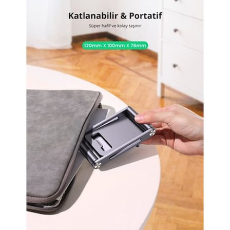 Ayarlanabilir Metal Telefon Tutucu Standı, Uzay Grisi Renk
