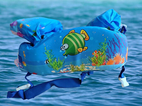  Sevimli Balık 14-25 Kg Sünger Dolgulu Çocuk Havuz Deniz Yüzdürme Yeleği, Can Yeleği Elbise, Deniz Simid