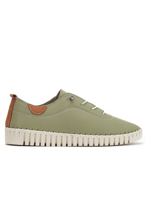 Dikiş Detaylı Ortopedik Deri Kadın Sneaker