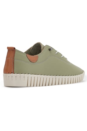 Dikiş Detaylı Ortopedik Deri Kadın Sneaker