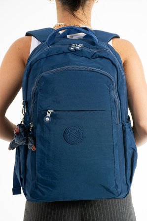 Sanmorris Unisex Suya Dayanıklı Krinkıl Kumaş Çok Gözlü Büyük Boy Laptop Okul ve Sırt Çantası 3019