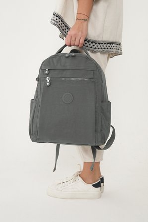Sanmorris Unisex Suya Dayanıklı Krinkıl Kumaş Çok Gözlü Laptop Okul ve Sırt Çantası 3059