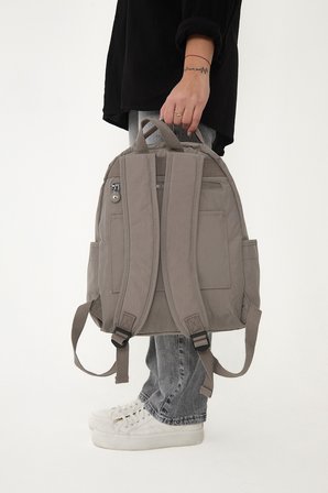 Sanmorris Unisex Suya Dayanıklı Krinkıl Kumaş Çok Gözlü Laptop Okul ve Sırt Çantası 3059