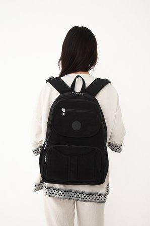 Sanmorris Unisex Suya Dayanıklı Krinkıl Kumaş Çok Gözlü Laptop Okul ve Sırt Çantası