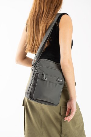 Sanmorris Unisex Çok Bölmeli Suya Dayanıklı Paraşüt Kumaş Çapraz Çanta