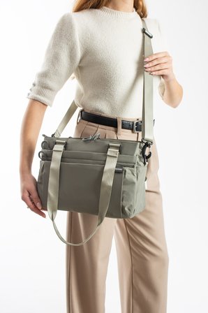 Sanmorris 6 Bölmeli Su Geçirmez Kadın Paraşüt Kumaş Çapraz ve Omuz Çantası Shopper