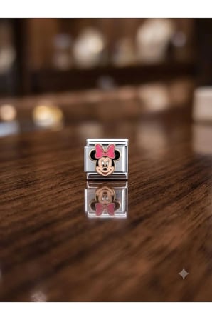 Minnie Mouse Figür Paslanmaz Çelik Charm