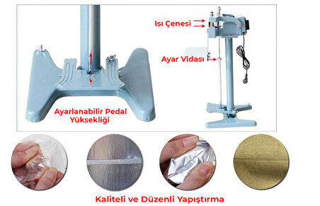 Lavion Ayak Basmalı Pedallı Poşet Yapıştırma Makinesi Pfs 650
