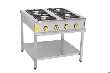 İnoxmaster Taban Raflı Ocak Dörtlü 80x80 Gazlı/Lpg