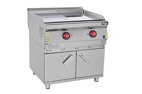 Himaksan Pleyt Izgara Yarı Oluklu Elektrikli Dolaplı, 380V 80x70x85 Cm