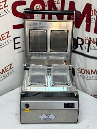 Sönmez Vakum 190*144 Çiftli Tabak Kapatma Makinesi Kase Kapatma Makinası