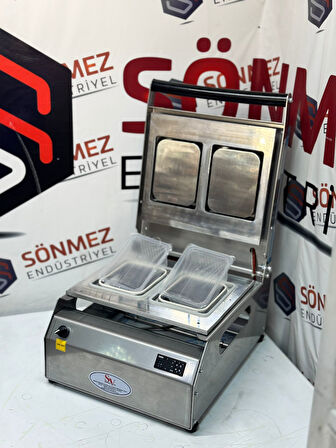Sönmez Vakum 190*144 Çiftli Tabak Kapatma Makinesi Kase Kapatma Makinası