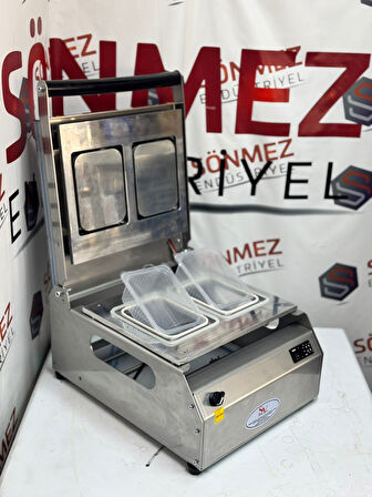 Sönmez Vakum 190*144 Çiftli Tabak Kapatma Makinesi Kase Kapatma Makinası