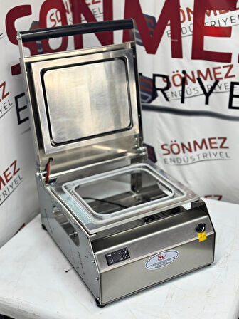 Sönmez Vakum Büyük Küvet Tabak Kapatma Makinesi 325*265 Küvet Tabak Yapıştırma Makinası