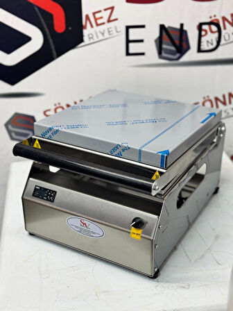 Sönmez Vakum Büyük Küvet Tabak Kapatma Makinesi 325*265 Küvet Tabak Yapıştırma Makinası