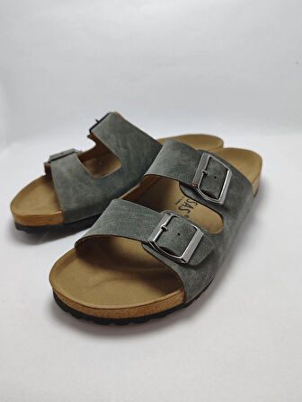 Mantar Taban Birkenstocks Arızona Leolı Nl Modeli Çift Tokalı Ortopedik Terlik