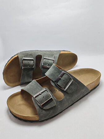 Mantar Taban Birkenstocks Arızona Leolı Nl Modeli Çift Tokalı Ortopedik Terlik
