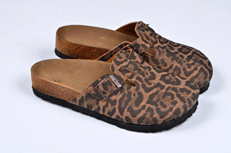 Leopar Mantar Tabanlı Kız Çocuk Boston Birkens Günlük Sabo 59463 Günlük Terlik