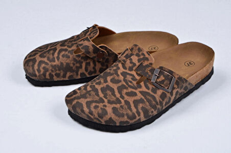 Leopar Mantar Tabanlı Kız Çocuk Boston Birkens Günlük Sabo 59463 Günlük Terlik