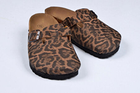 Leopar Mantar Tabanlı Kız Çocuk Boston Birkens Günlük Sabo 59463 Günlük Terlik