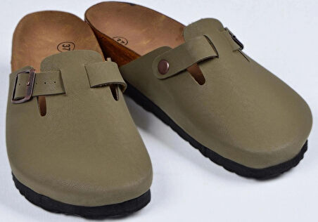 Mantar Tabanlı Haki Çocuk Unisex Boston Birkens Günlük Sabo 59463 Günlük Terlik
