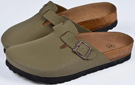 Mantar Tabanlı Haki Çocuk Unisex Boston Birkens Günlük Sabo 59463 Günlük Terlik