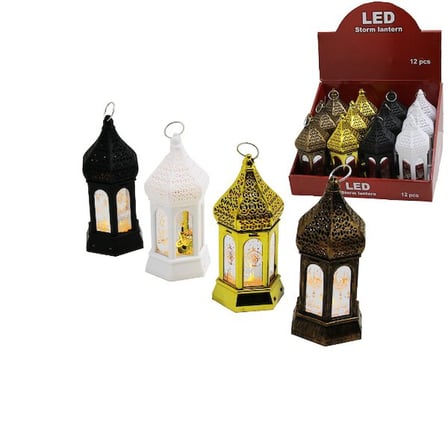 Özel Seri Gece Lambası Huzurlu Ortam Vitrin Süsü Ramazan Temalı Büyük Altıgen Kubbe LED Lamba
