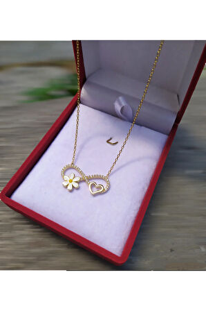 Modahilye 925 Ayar Gümüş Kalpli Sonsuzluk Papatya Kolye