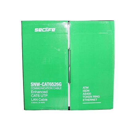 Seclife SNW-C6526G 24AWG UTP 305m Saf Bakır Cat6 Kablo