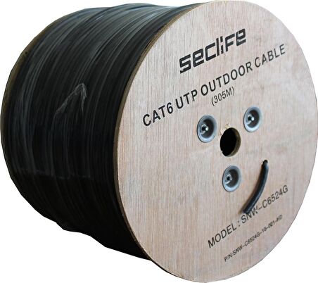 Seclife SNW-C6524G UTP 23 AWG 305 Metre Outdoor Cat6 Kablo